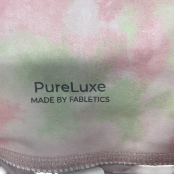 Fabletics PureLuxe Biker Shorts Women's Small Tie Dye Pink White Green - Picture 3 of 6